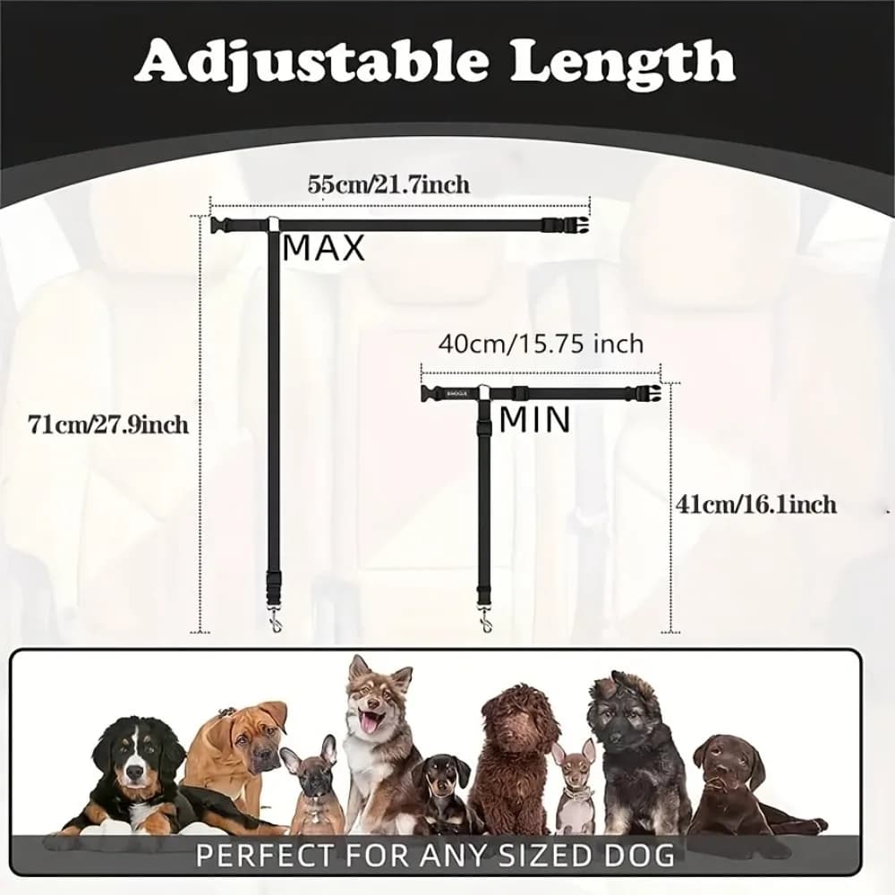 Cintura di sicurezza regolabile per cani - Guinzaglio di sicurezza resistente per animali domestici, facile da installare, ideale per viaggi su strada.