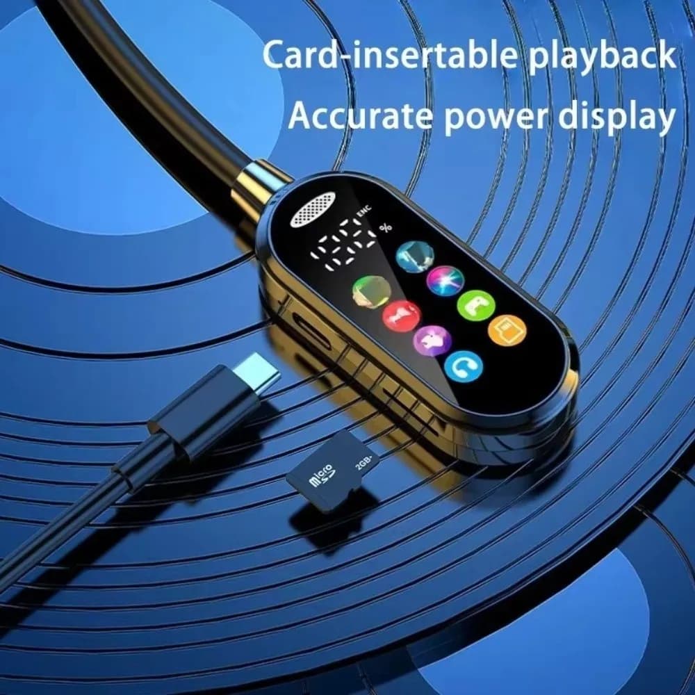 Schermo a colori Bluetooth 5.4 Auricolare Display a LED Cuffie stereo HiFi wireless Riduzione del rumore Cuffie con archetto da collo con suono HiFi