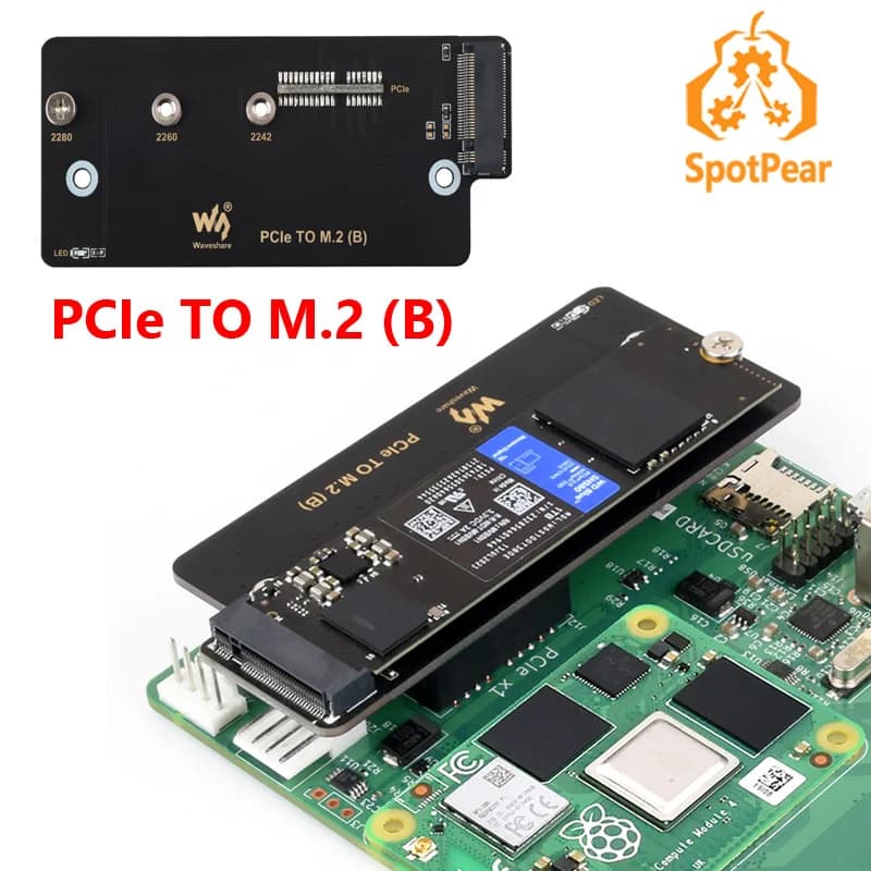 PCIe SSD adapter card to M.2 NVMe B HAT for Raspberry Pi 4 CM4 processing module