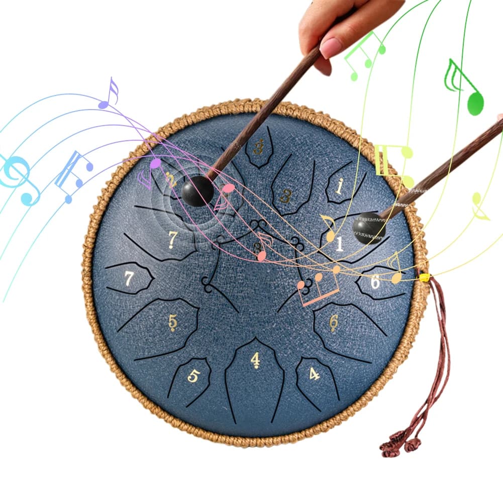 12-inch Ethereal drum in Tono D with Bag and Bacchette, 15 Notes, Percussion musical instrument, Etherean drum Large in King Major