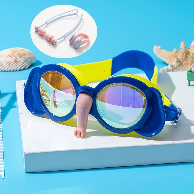 Swimwear for children with large frame with earplugs Swimming glasses for children Beach glasses for pool for boys and girls