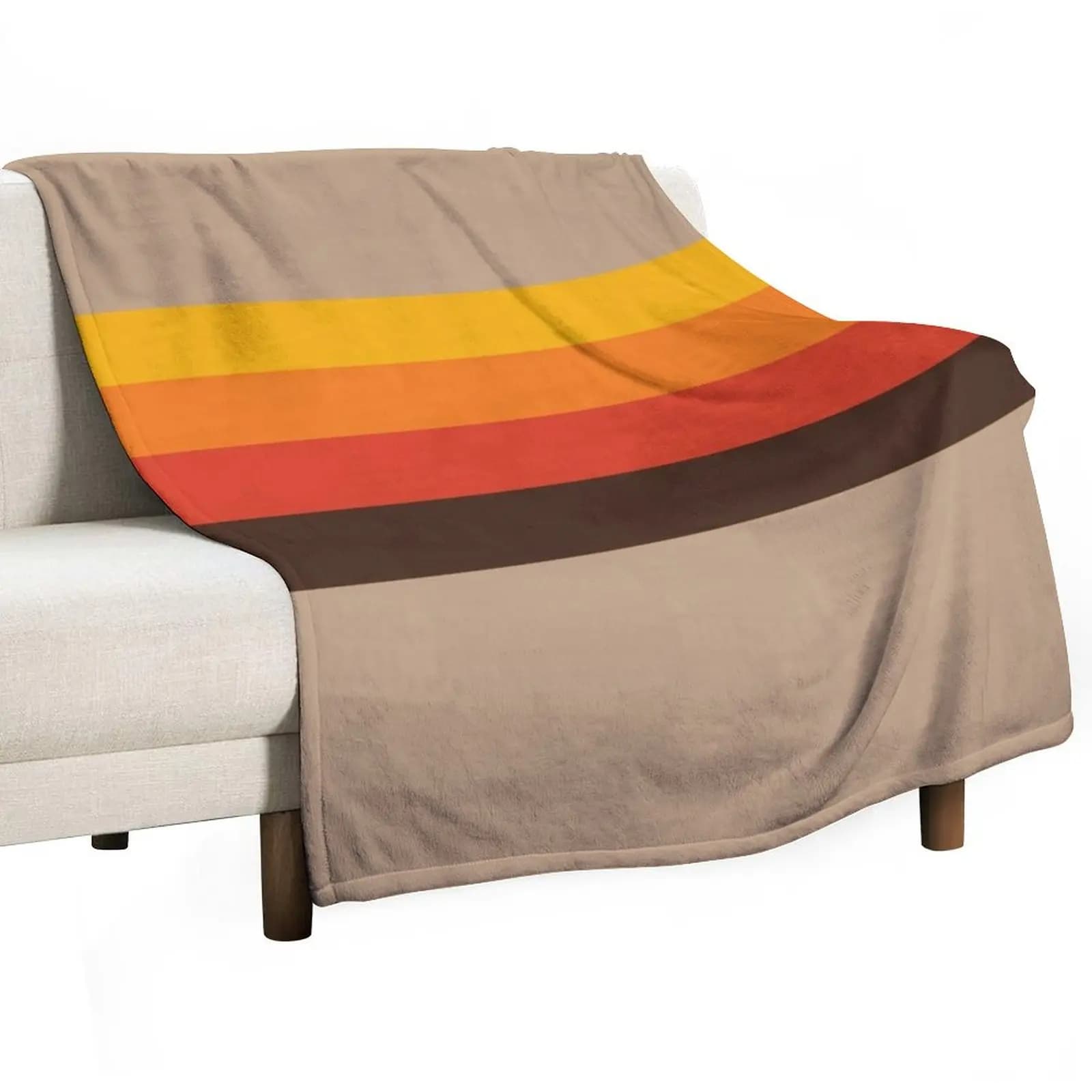 70s 1970 70a??s Yellow Orange Red Brown Sunset Stripes Throw Blanket Furry halloween Weighted Sleeping Bag Thermal Blankets