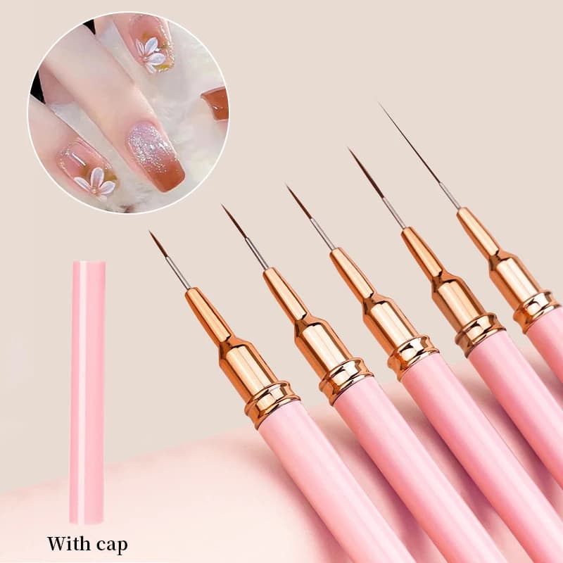 7/9/11/15/25mm pennello per unghie acrilico striscia francese linea 1 pz rosa nero UV Gel pittura penna intagliata Nail Art Liner pennello per manicure