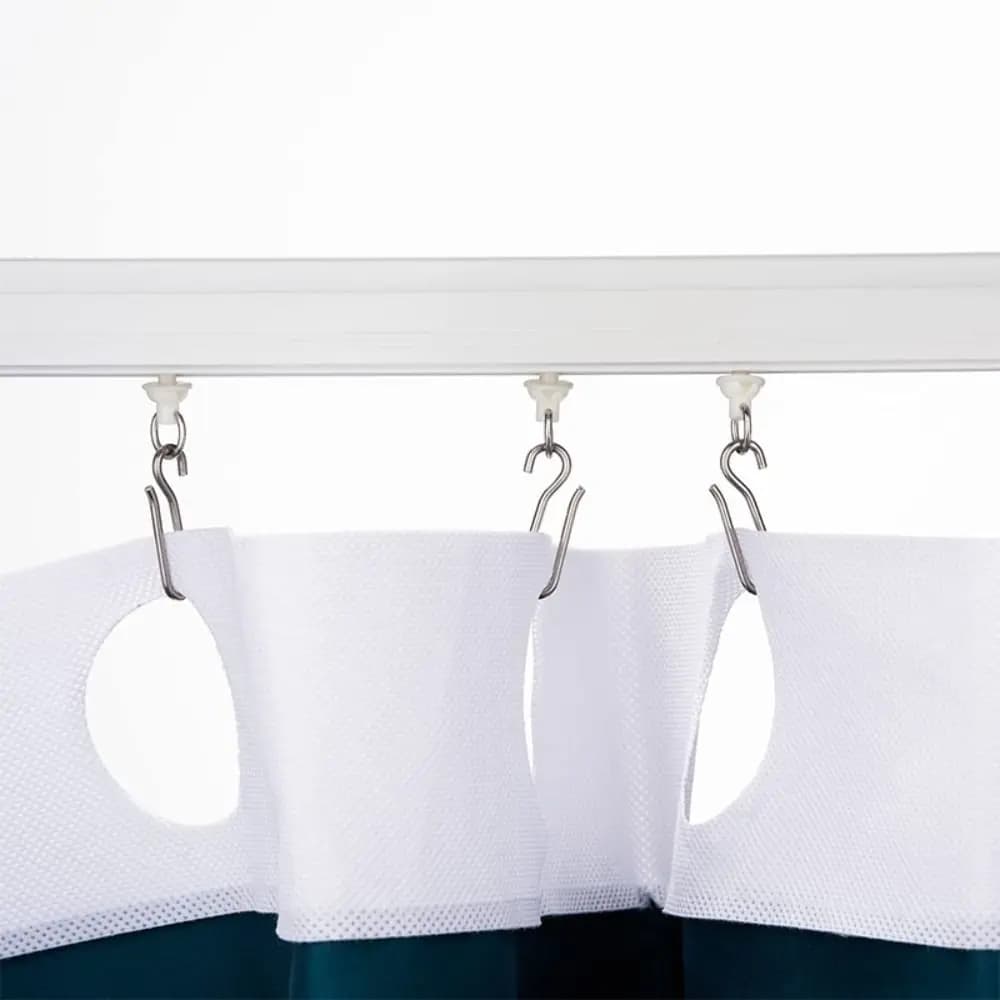 Ganci per binario per tende a forma di S da 20 pezzi Gancio per tende da soffitto in metallo Gancio per pieghe a pizzico Comodo gancio per tende da doccia