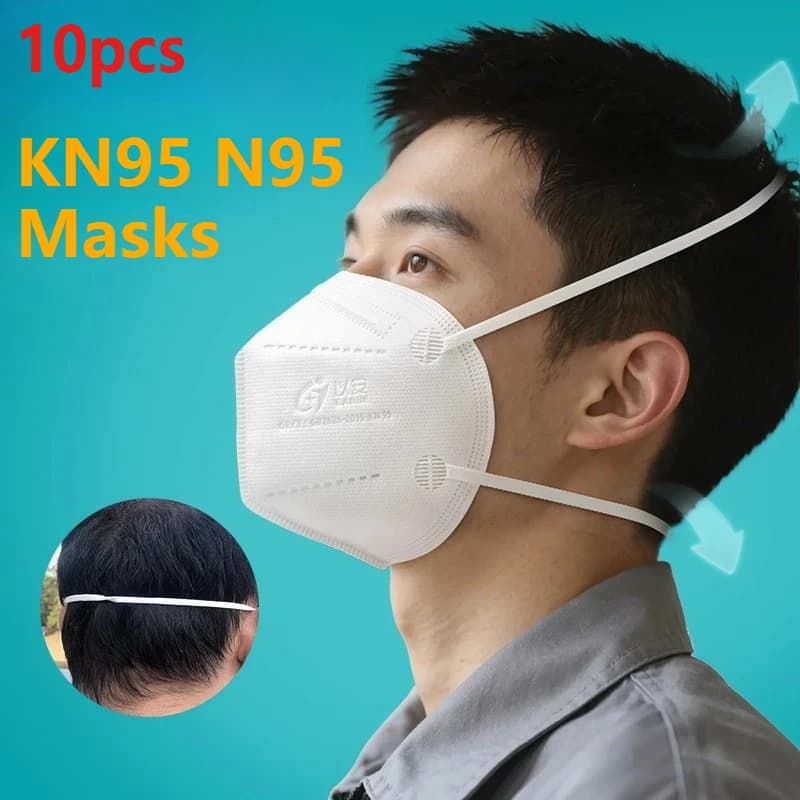 10 pz N95 Maschere N95 Maschere per il viso Maschera protettiva usa e getta Salute all'aperto Sicurezza Accessori protettivi Maschera con filtro Respiratore