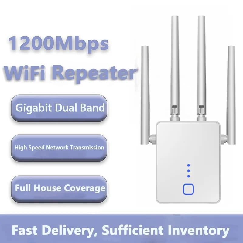 1200Mbps 2.4G/5GHz Ripetitore WiFi Wireless Dual Band WiFi Ripetitore Amplificatore di segnale Extender Router Amplificatore di segnale a lungo raggio