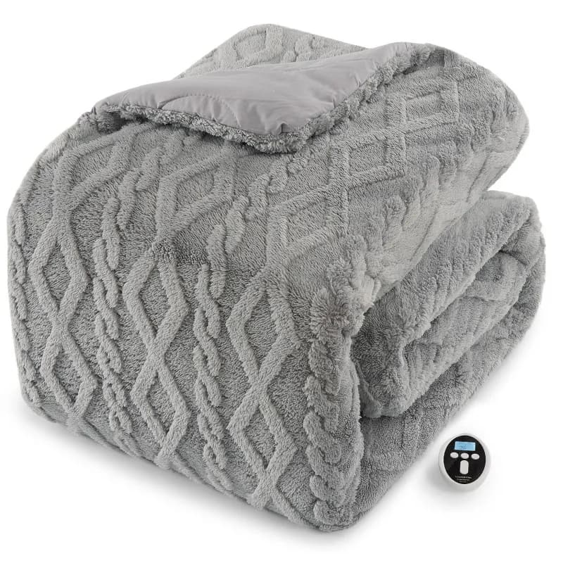 Heating Blanket 104x90 / 90x90 Inches Electric Heated Comforter Set 2 Heating Zones, 6 Heating Levels, Wireless Controller, Timer, Overheat Protection