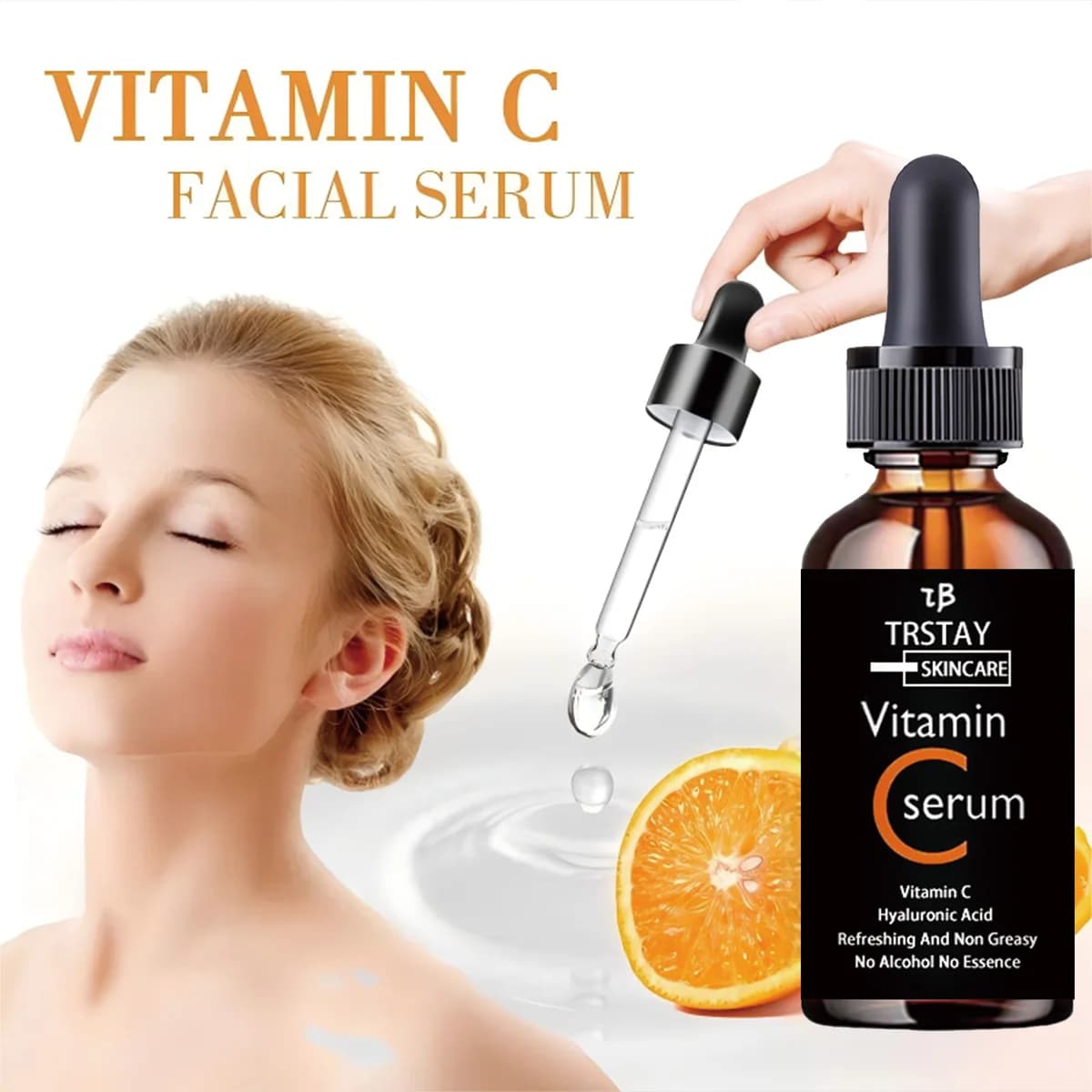Essenza di vitamina C antiossidante schiarente per la pelle VC olio essenziale acido ialuronico essenza viso locale