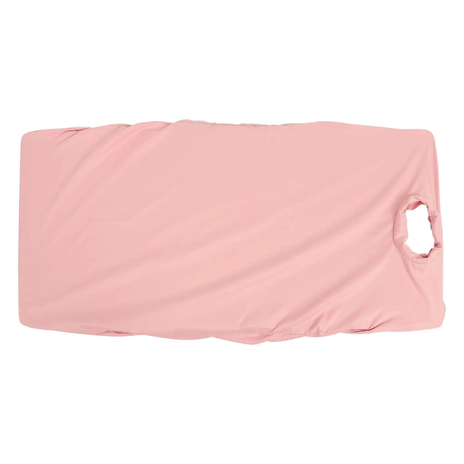 Professional Spa Table Cover Washable Breathable Knitted Cotton Massage Bed Sheet with Facial Breathing Holes Comfortable