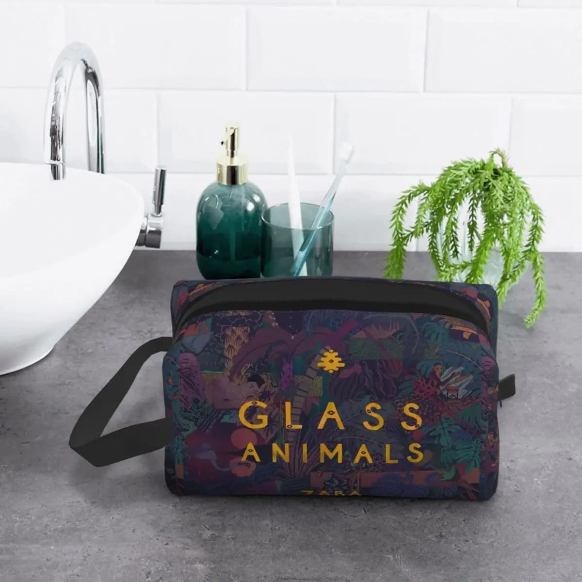Borsa per il trucco Glass Animals, organizer per cosmetici, kit da viaggio, borsa per articoli da toeletta, borsa per cosmetici da donna, astuccio da viaggio per la bellezza
