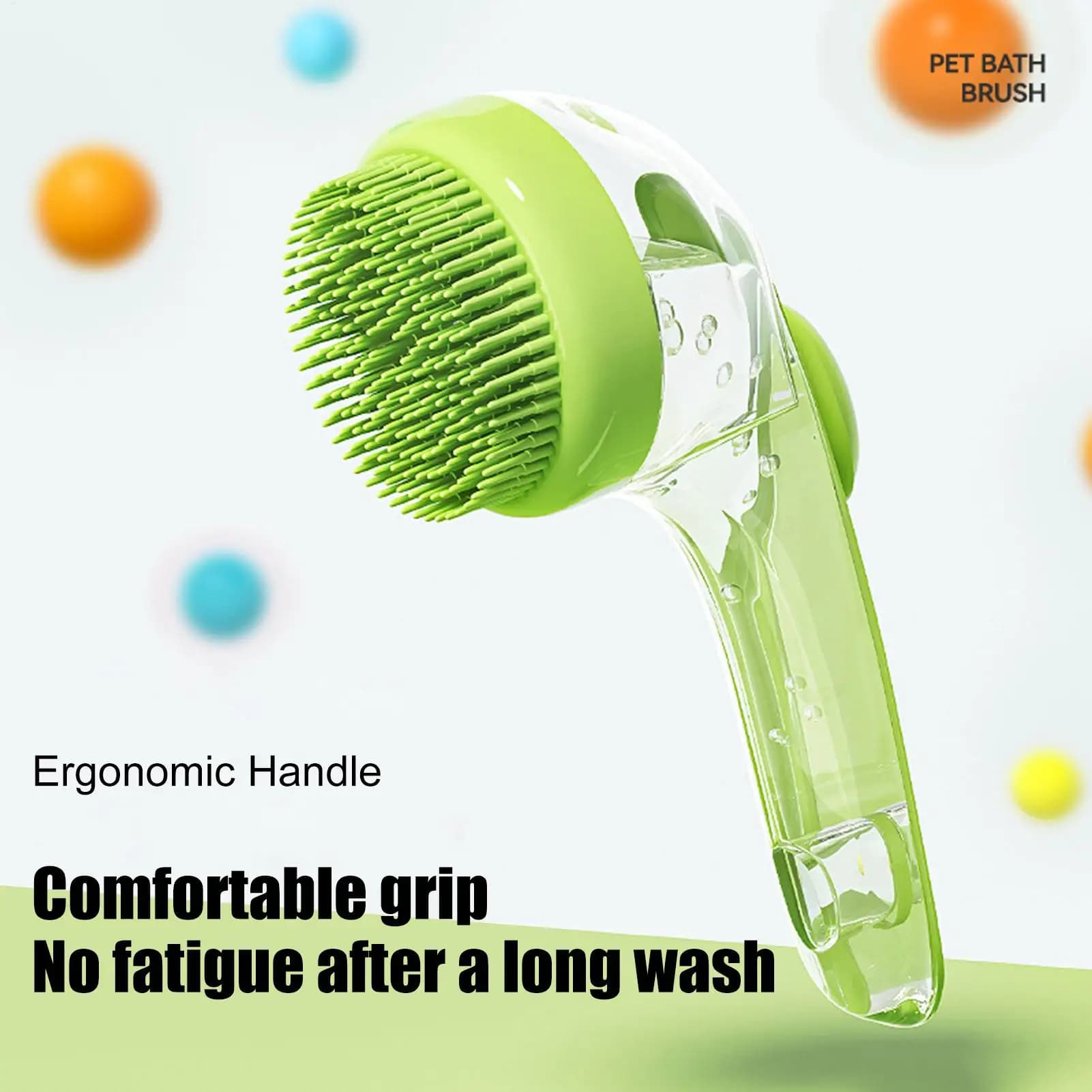 Spazzola per shampoo per cani Spazzola da bagno per bagnetto per cani Massaggiatore per scrub delicato con dispenser di sapone Strumento per lavatrice portatile per massaggio con doccia