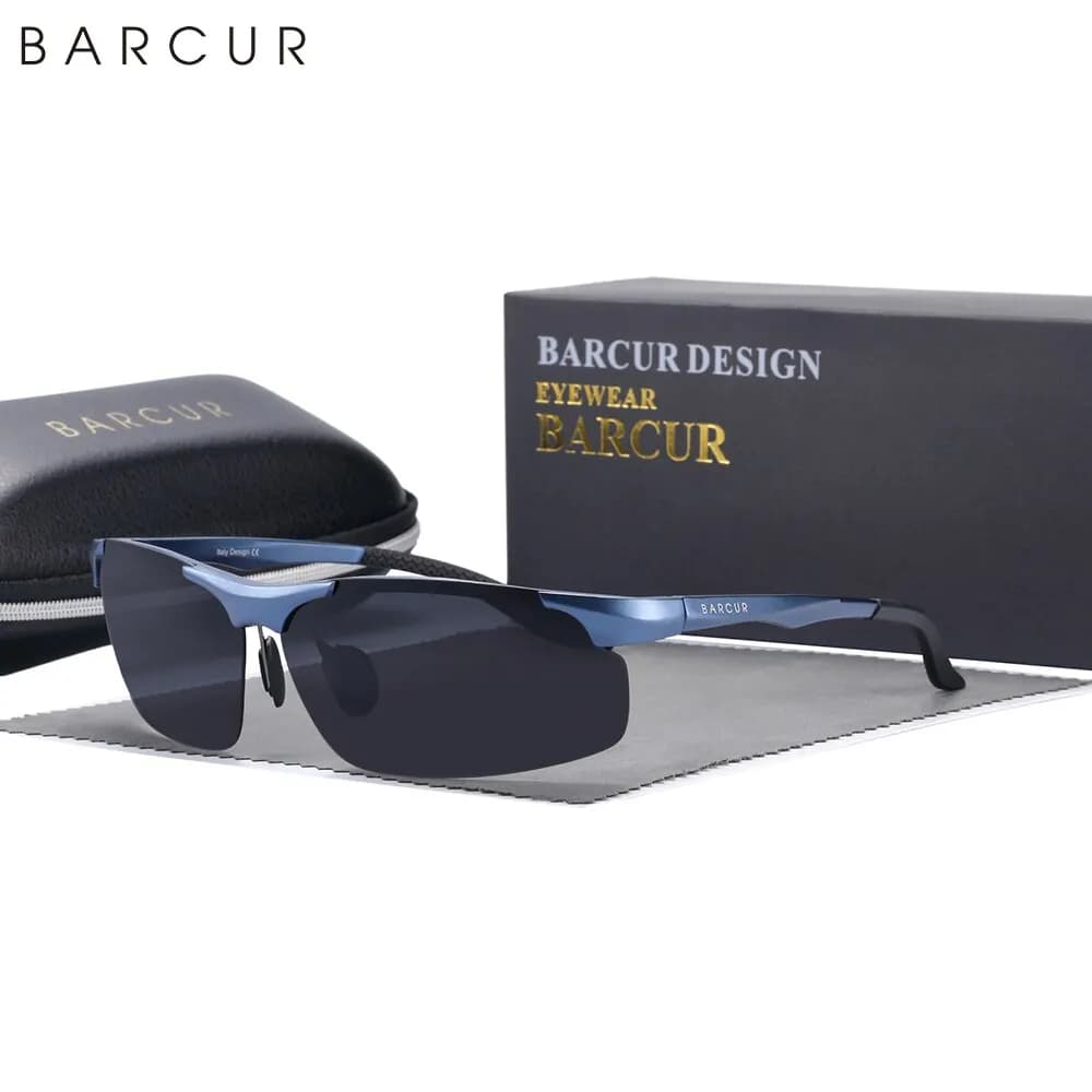BARCUR Aluminium Magnesium Frame Brand Designer Sunglasses Frame Men Photochromic Rectangle Ultralight Eye Sport Eyewear