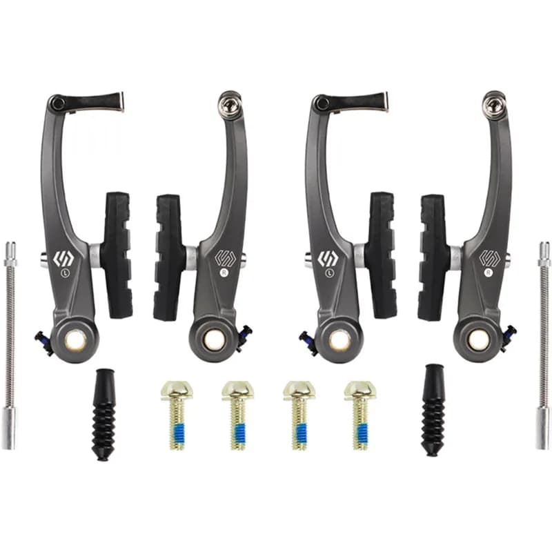 CNC grigio MTB Mountain Bike V pinze freno + leva maniglia anteriore posteriore tirare freni stradali Set pinza