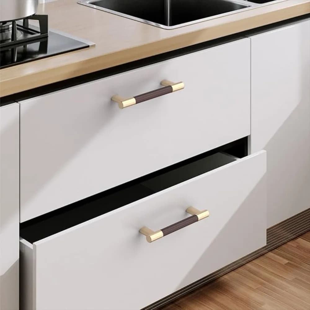 Maniglie per mobili in ottone Dooroom Maniglie semplici nordiche in vera pelle per armadio, guardaroba, cassettiera, scatola per scarpe, cassetto, wine bar, pomello per armadietto