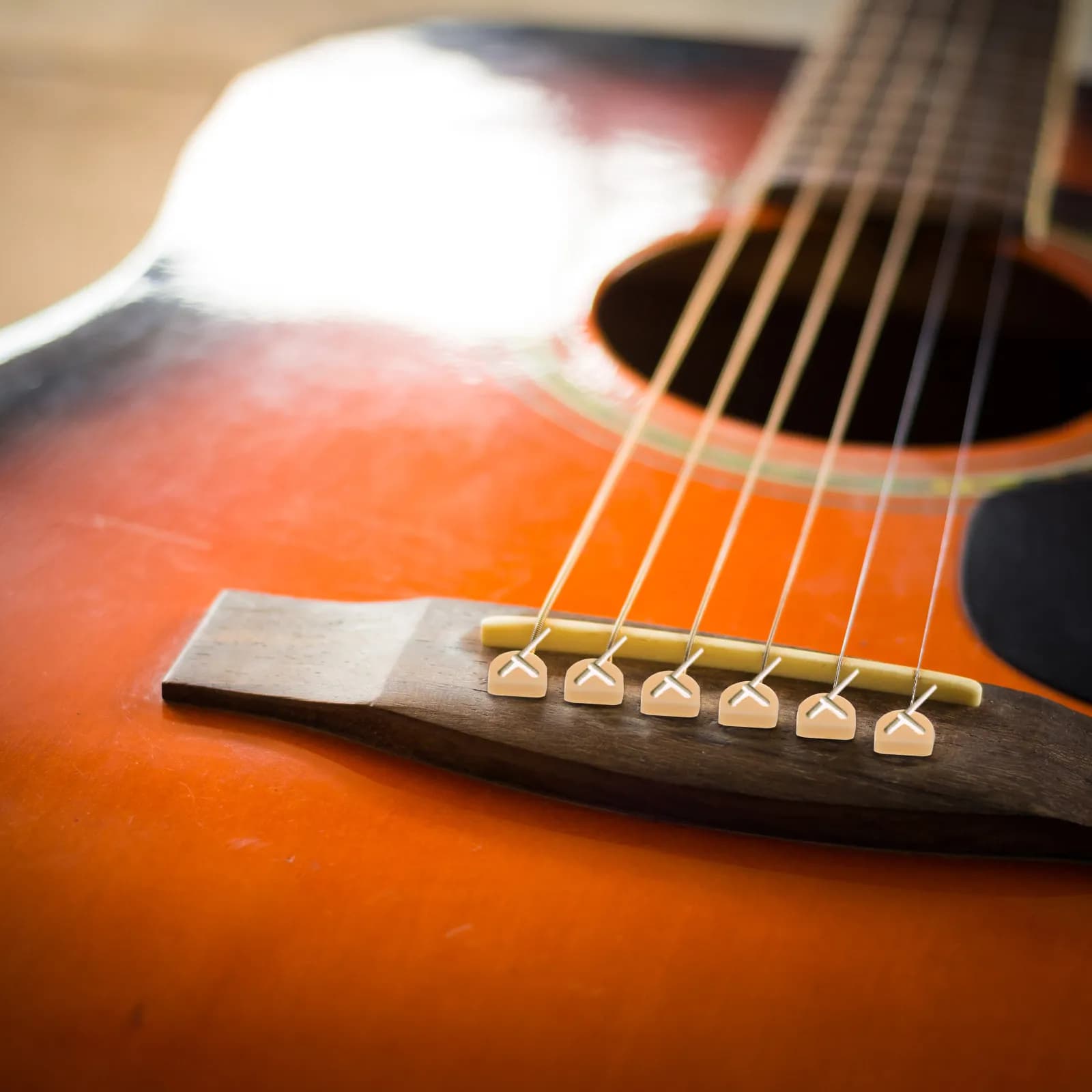 6 Pezzi Fermacorde per Chitarra in Nylon Beige, Fissaggi per Corde per Chitarra Classica, Flamenco, Ukulele, Ricambi per Chitarra Acustica