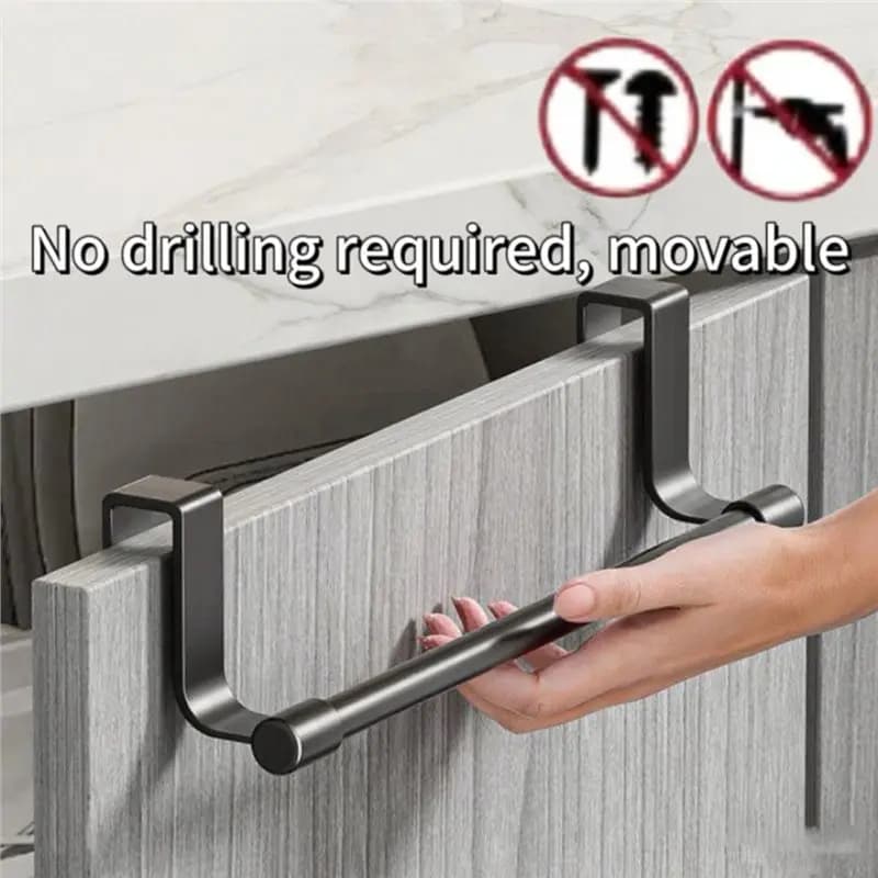 Y42A-Kitchen Cabinet Door Towel Wipe Rack Stainless Steel Towel Bar Cabinet Door Towel Hanging Bar Bathroom