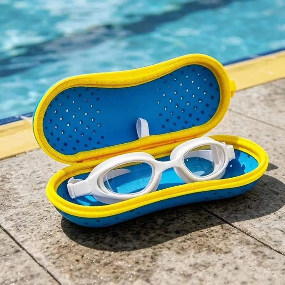 EVA Swimming Goggles Case Quick-dry Breathable Swim Goggles Protective Box Zipper Closure Anti-Scratch Goggles Protective Cover