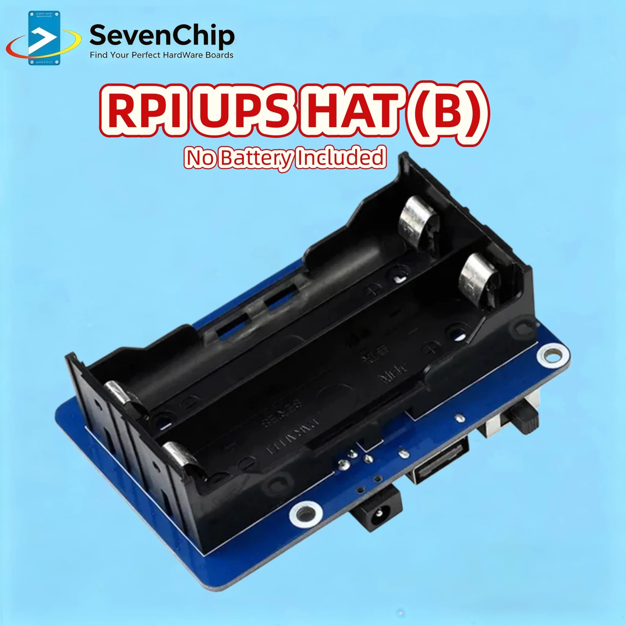 RPI UPS HAT (B) For Raspberry Pi 5/4B etc., 5 V continuity group, 5 A high current, Pogo Pin connector