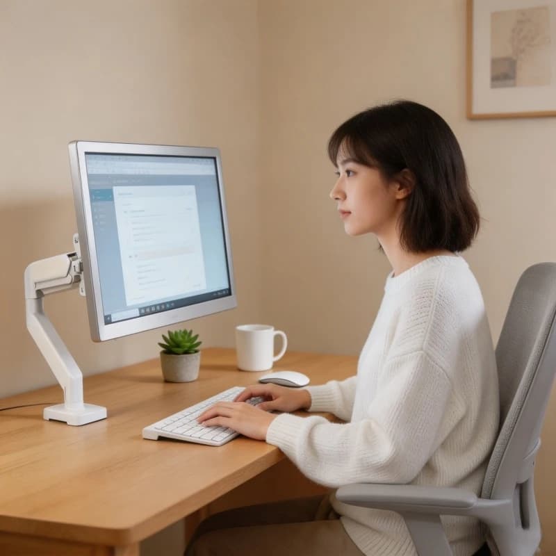Supporto per Monitor Singolo da Casa e Ufficio, per Schermi da 14"-32", Regolabile in Altezza, con Morsetto a C