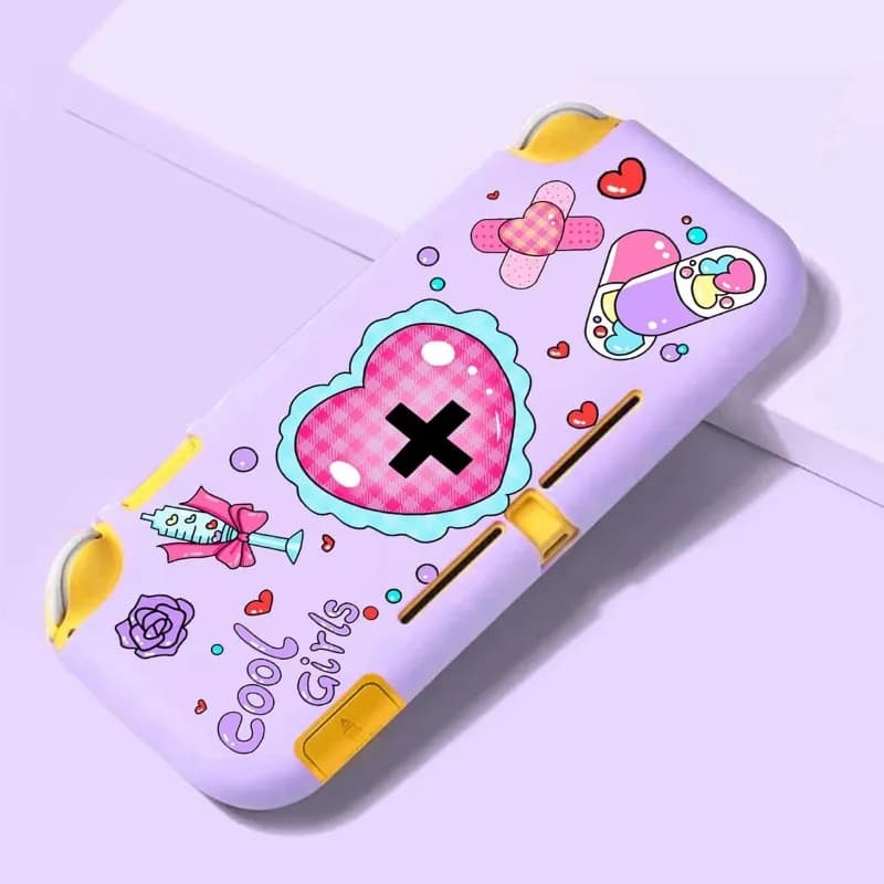 Custodia protettiva per cuore carino per custodia per Nintendo Switch Lite custodia morbida in TPU viola per Console NS Lite accessori da gioco