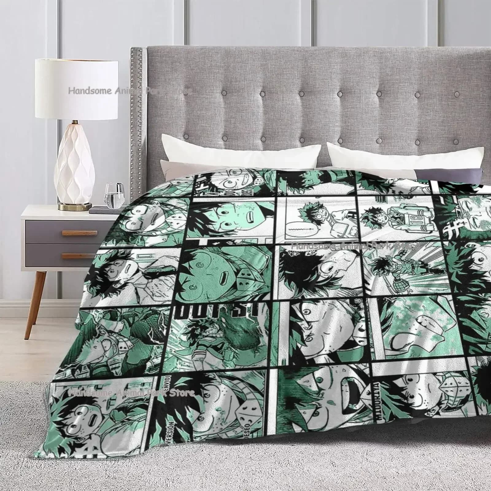 My Hero Academia Collage Anime Midoriya Izuku coperta Fuzzy Warm plaid per tutte le stagioni stampa 3D morbido tessuto in pile corallo