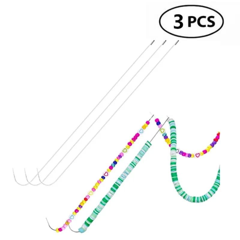 3 pezzi aghi per perline curvi aghi per perline in acciaio inossidabile aghi per filanti per perline di vetro perline perline in vita creazione di collane di braccialetti