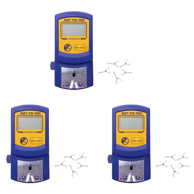 ABKS-3X FG-100 Digital Soldering Iron Tips Thermometer Temperature Tester For Soldering Iron Tips + 15Pcs Lead Free Sensors