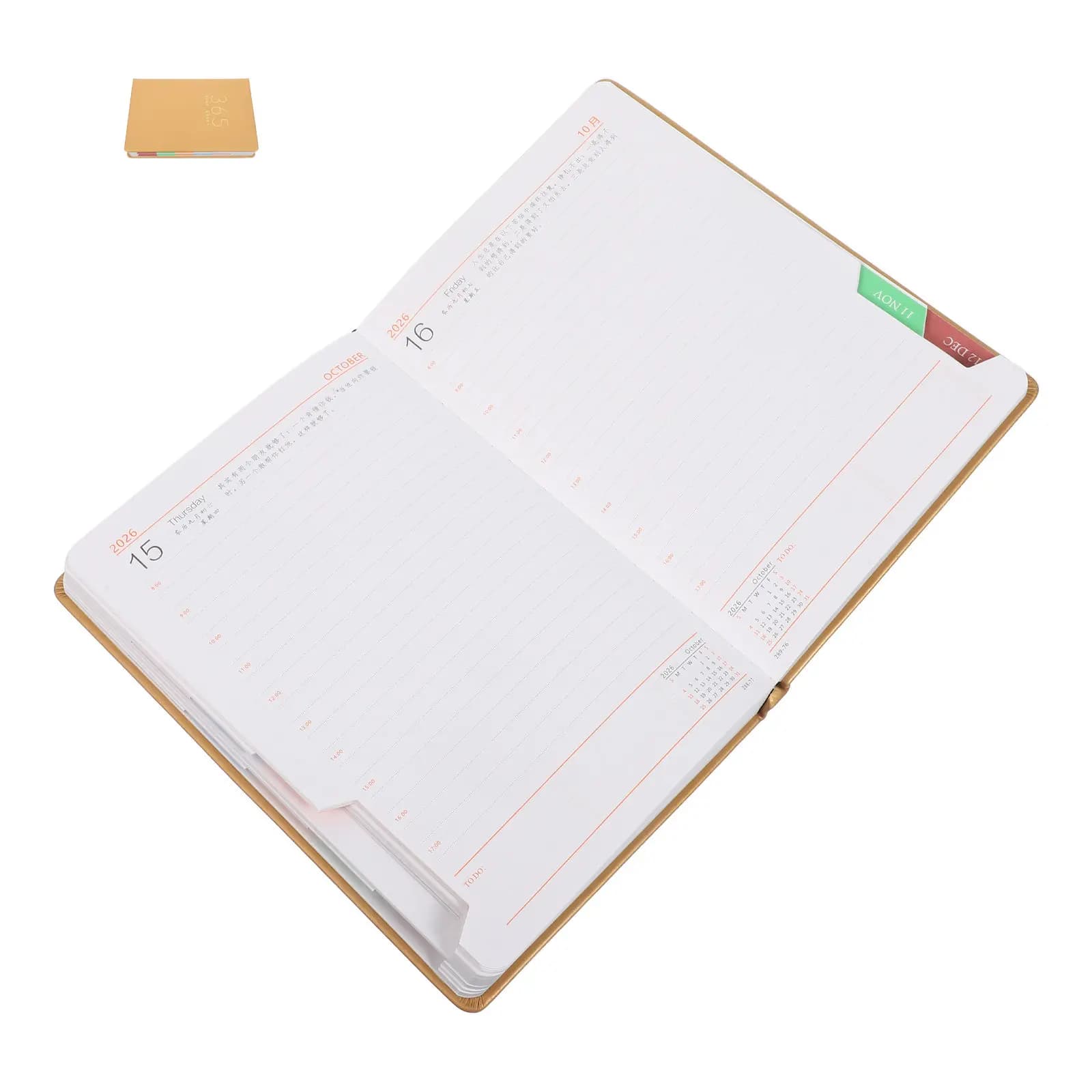 A5 Hard Cover 2026 Daily Planner Academic Year Organizer Portable Lightweight Study Notebook Weekly to-Do List Habit Tracker