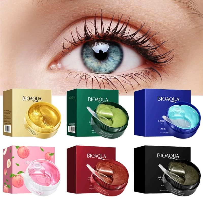 60 Pezzi BIOAQUA Patch Occhi al Collagene Cristallino Anti Occhiaie Idratanti Anti-Rughe Anti-Età Maschera per Occhi Cura della Pelle