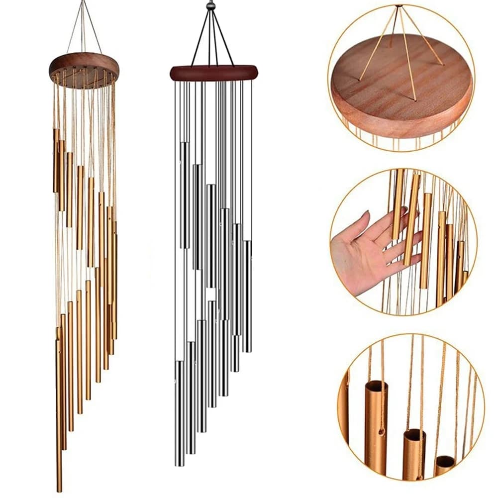 Set of 12 Winding Bells in Aluminium Alloy with Hook, Gold/Silver Bells for Outdoor Decorations, Home, Weddings, Celebrations, Memorials and Gifts