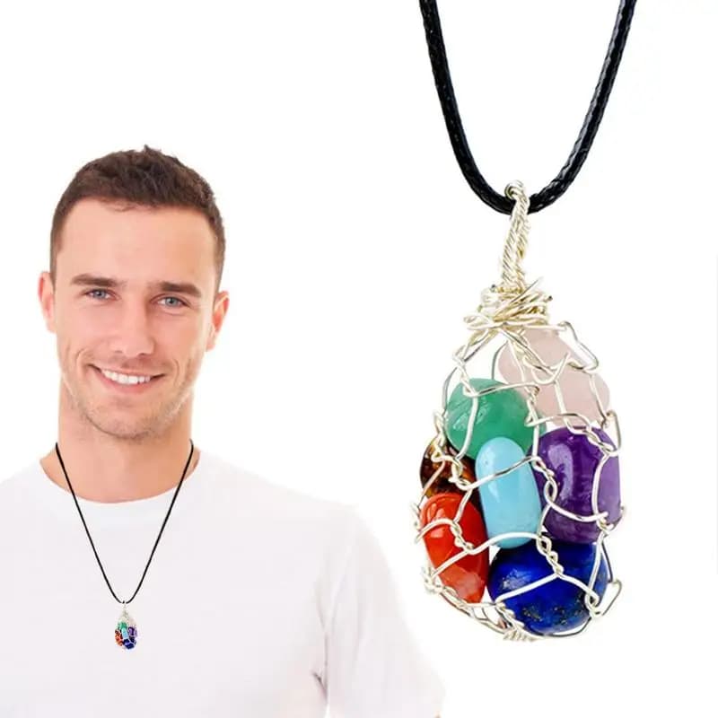 Collana ciondolo cristallo pietra naturale gemma quarzo Reiki pendolo accessori gioielli per uomo donna