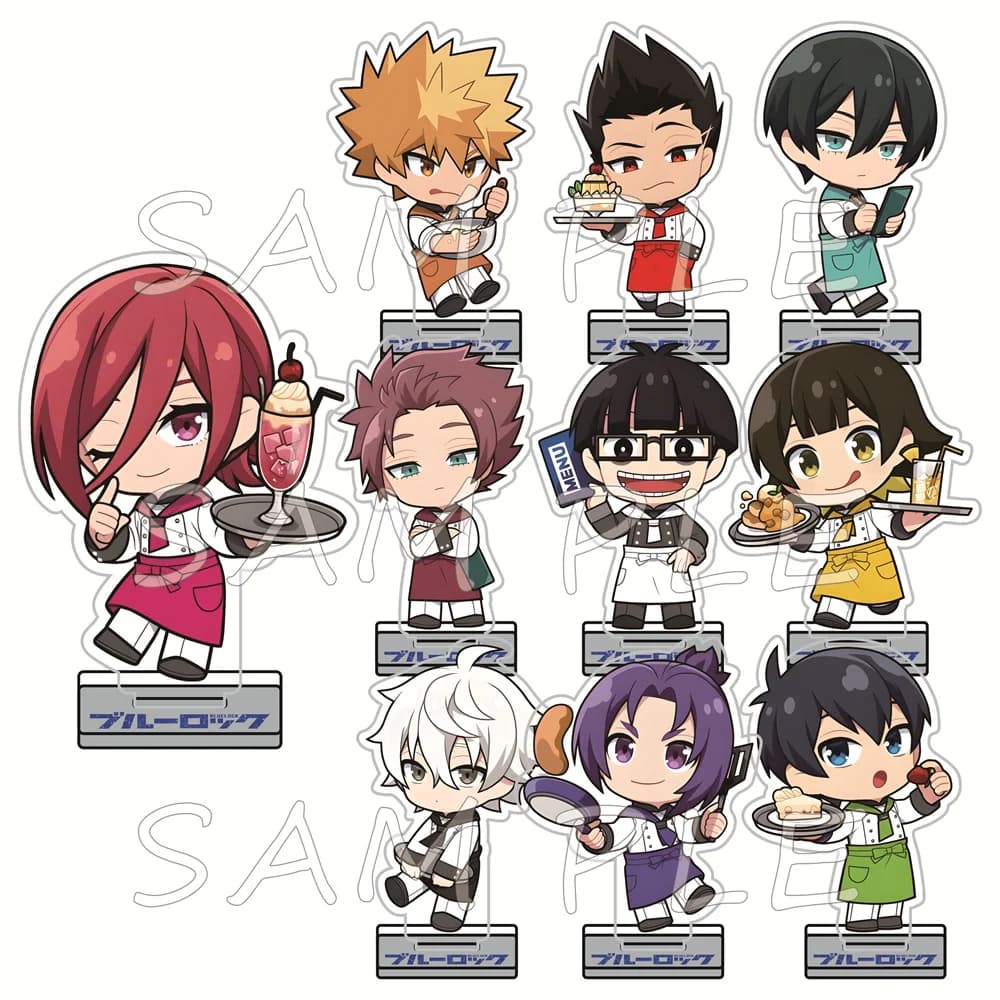 Blue Lock 10cm Acrylic Stand Figures keychain Cafe Waiter Uniform Anime Merch Desktop Decor Ornament Fan Collection Gift