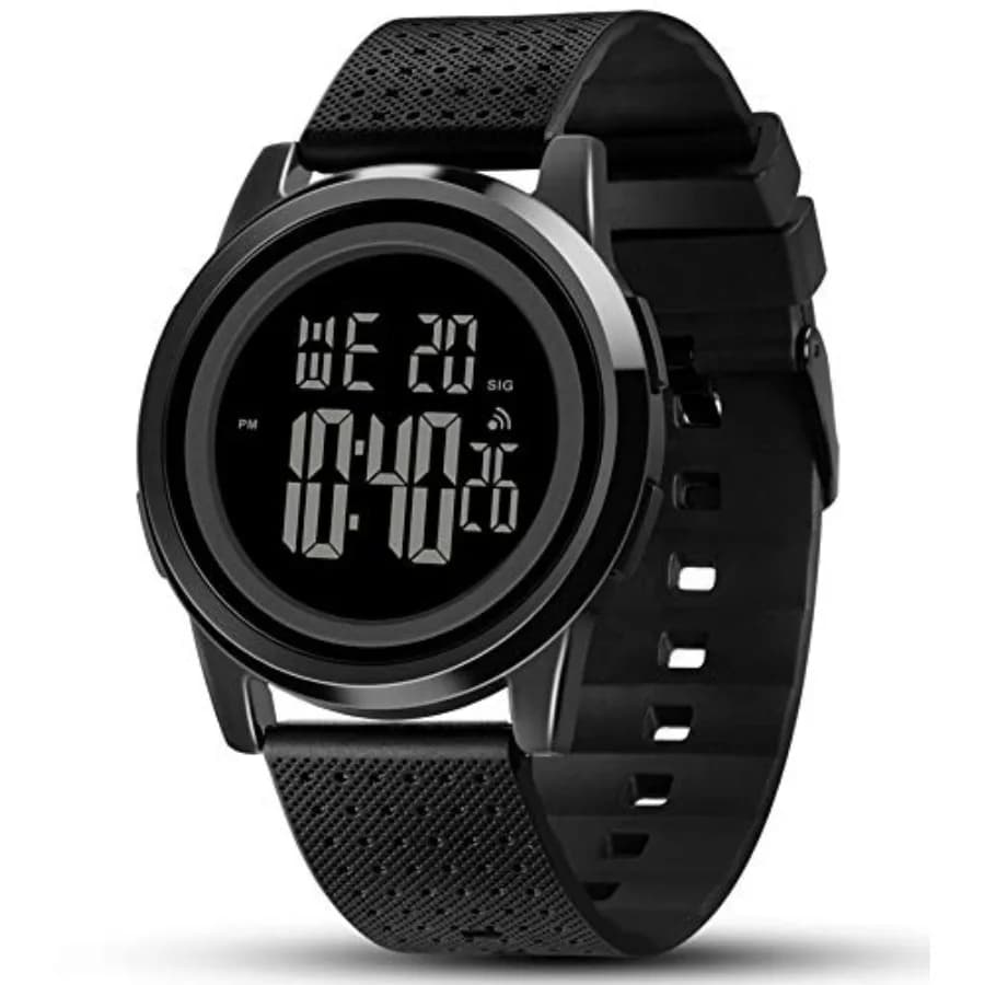 Orologio da Uomo Ultra-Sottile Digitale Sportivo Impermeabile in Acciaio Inossidabile, Orologio da Polso alla Moda per Uomini e Donne