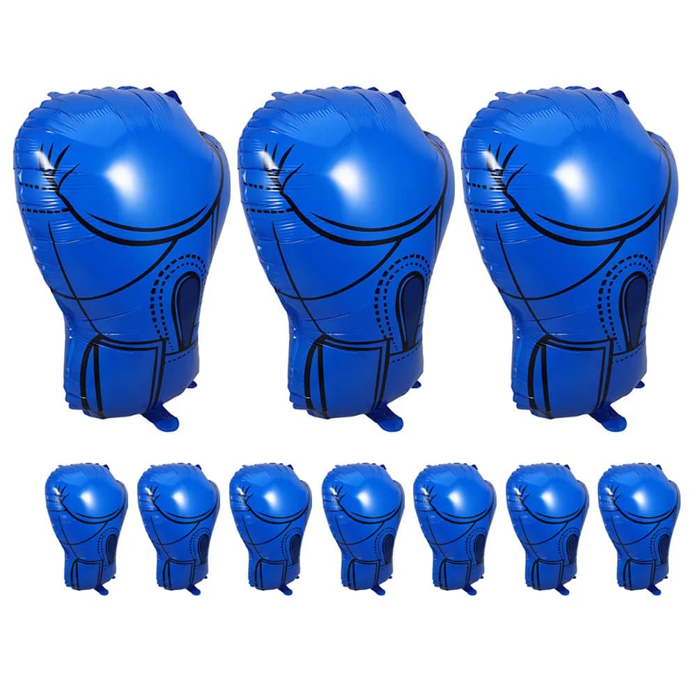 10Pcs Foil Boxing Gloves Balloons Vibrant Sport Theme Birthday Party Decor Wrestling Gym Celebration Inflatable Party Balloon