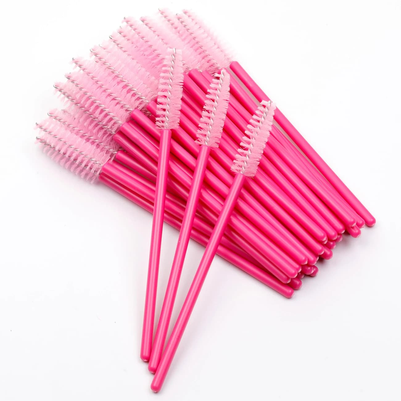 Disposable bag with custom logo for eyelashes Micro brush Glitter applicator for eyelashes Pink mascara stick for eyelash extension applicator