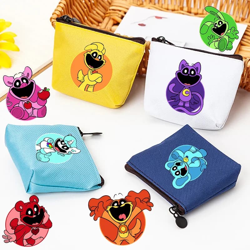 Portamonete Smilings Critters, Mini Borsa a Tema Horror, Portafoglio con Cerniera, Porta Chiavi e Carte, Tasca Portaoggetti, Regalo di Compleanno