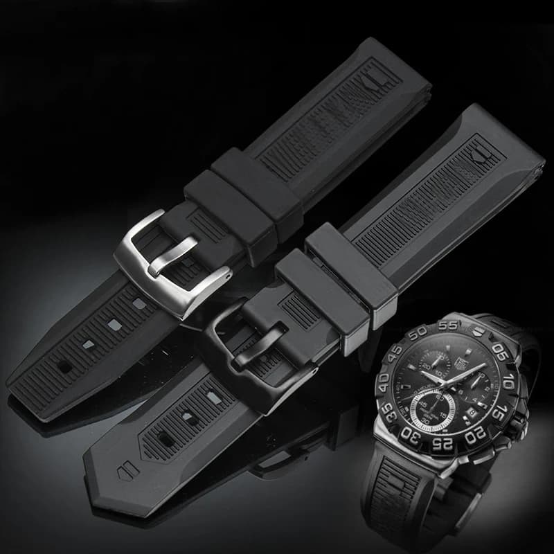 20mm 22mm Luxury Men Black Nature Watchband orologi in gomma siliconica cinturino per TAG Strap CARRER per Heuer buckle DRIVE TIMER