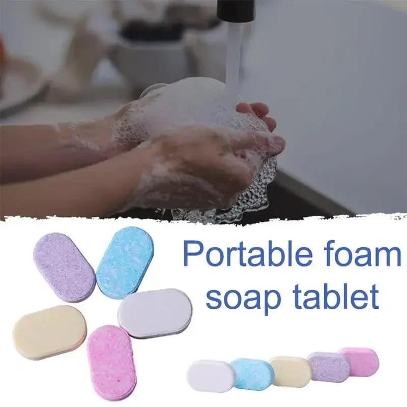 4 g/pz Dispenser schiuma sapone foglio per le mani schiuma solida lavaggio a mano compresse per la pulizia limone rosa disinfettante per le mani compressa di sapone effervescente