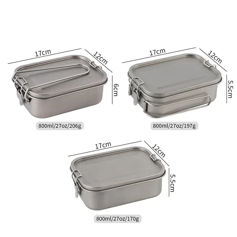 Portapranzo in titanio da 800/1200 ml - Contenitore Bento a tenuta stagna Ecologico ultraleggero per ufficio, campeggio e preparazione dei pasti, conservazione degli alimenti