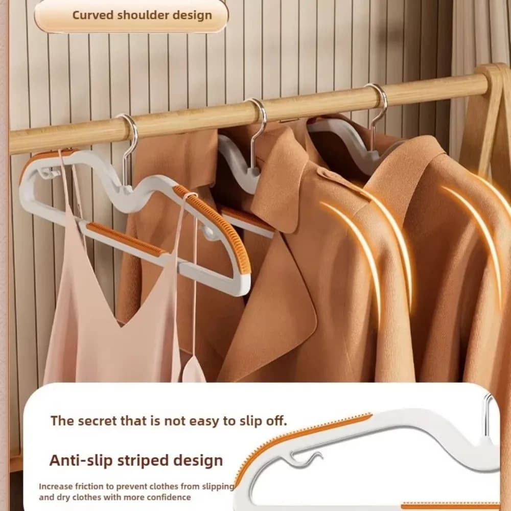 Set of 10 pieces Short neck clothes hanger Space saving Strait design Anti-shoulder corner dressing cabinet for anti-slip storage