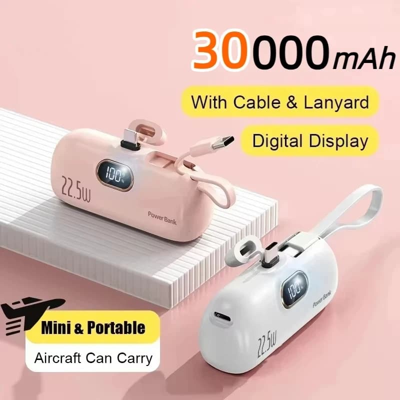 Xiaomi Mini Comoda Banca di Potere Mobile 30000mAh Ricarica Veloce Portatile adatta per iPhone 16 15 14 Batteria Esterna Samsung