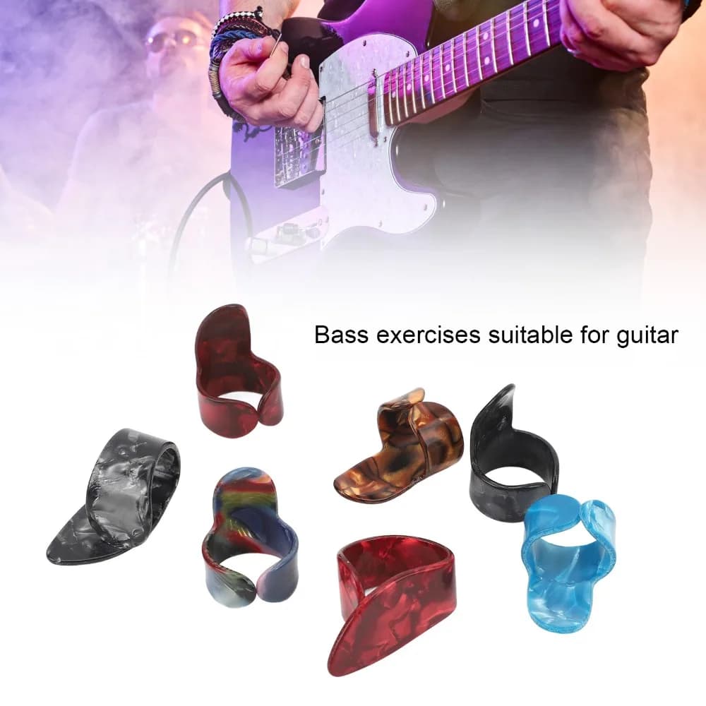 14PCS Beginner Friendly Celluloid Material Guitar Thumb Picks Multicolor Bass Guitar Picks Guitar Finger Picks Guitar