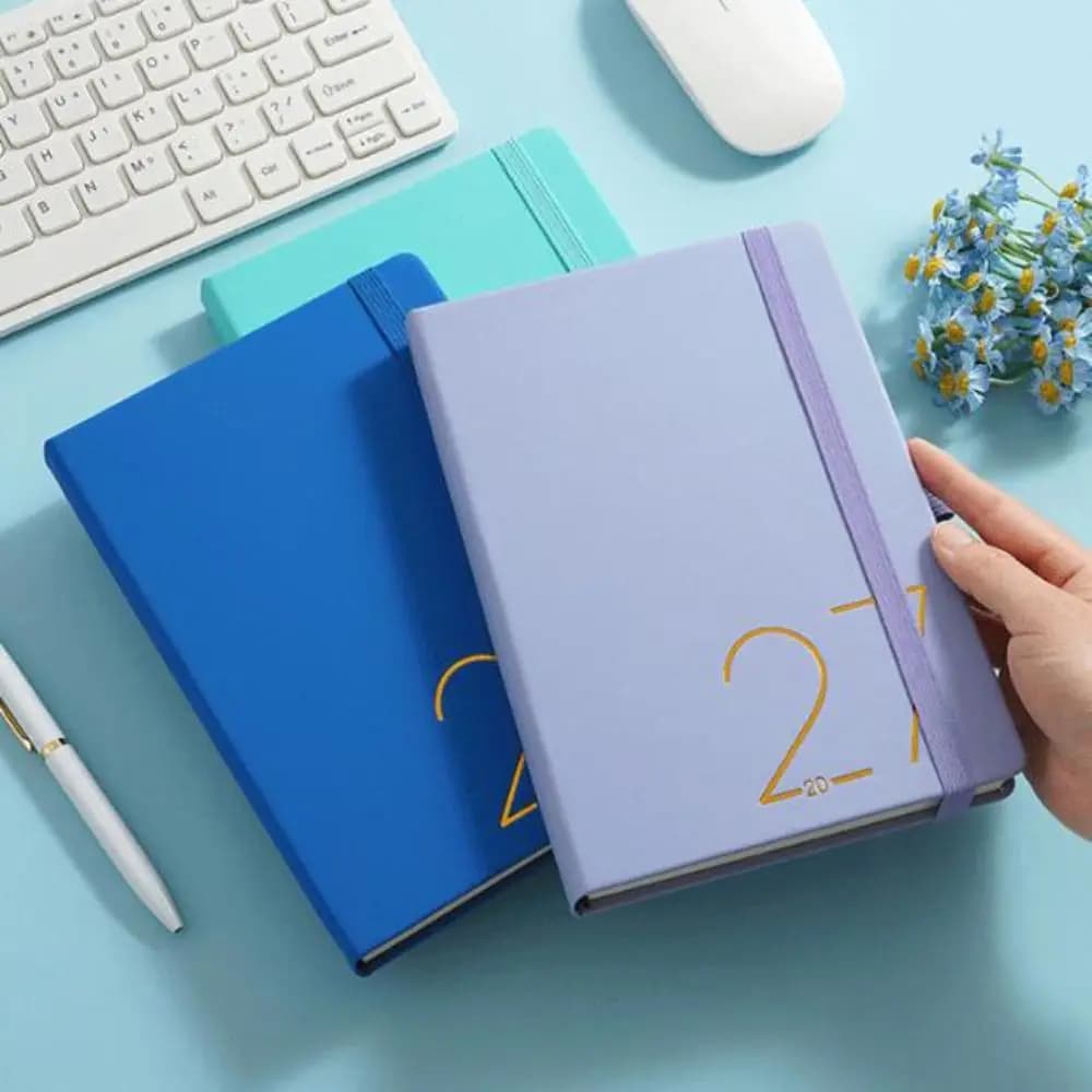 English 2027 Schedule Planner Notepad Wear-resistant Efficiency To-do List Notebook 12 Months Simple Office Work Planner