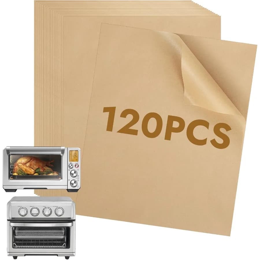 Fodere in fogli di carta pergamena per friggitrice ad aria da 11 x 9 pollici compatibili con Breville Smart Forno Friggitrice ad aria Pro BOV900BSS Cuisirt Airfryer To