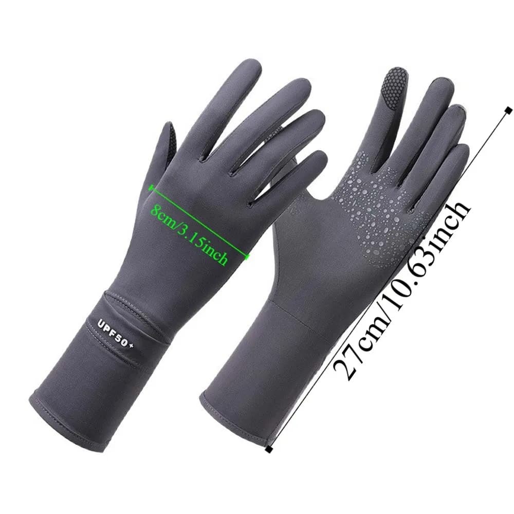 Guanti Traspiranti da Donna per Protezione Solare, Colore Unito, Antiscivolo in Silicone, Sottili in Seta Ghiaccio, Asciugatura Rapida, per Guida Estiva