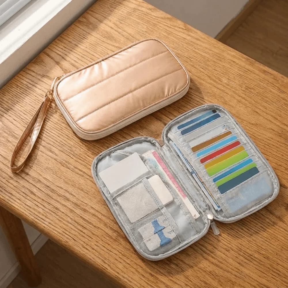 Fashionable Large Capacity Multi-layer Passport Bag Safe with Handle Credit Card Holder Waterproof Ticket Organizer Travel