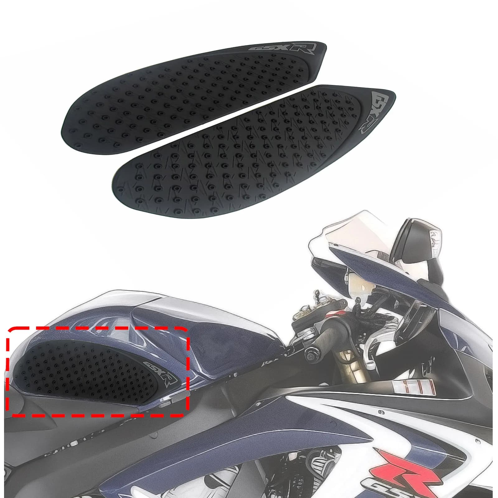Moto Gas Tank Anti-slip Wall decal Late Ginocchio Tank Anti-slip Grip Pad In Silicone for suzuki GSXR 600 750 2006 2007 K6 K7