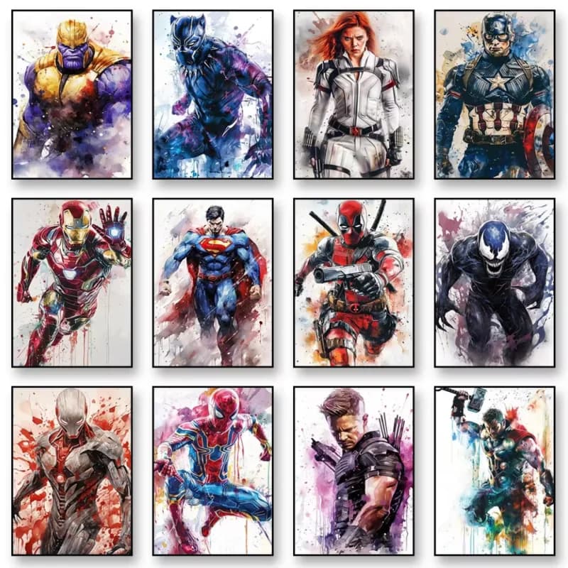 Canvas Painting Painting By Numbers Hand Marvel Super Heroes Adult Kit Spiderman Iron Man DIY Acrylic Paint Artwork Gift Ho
