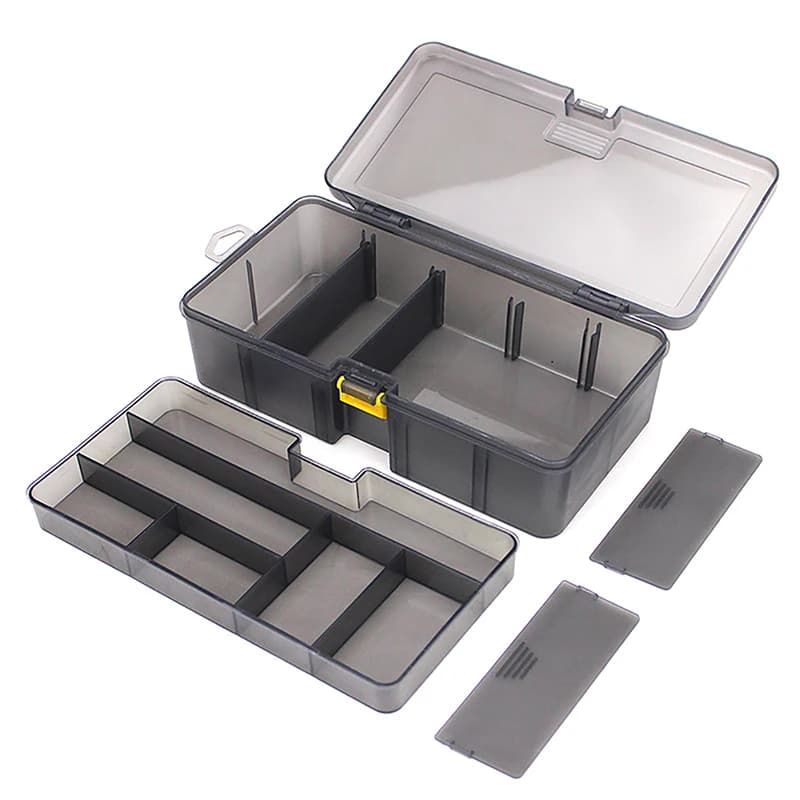 Clear Plastic Fishing Box Fishing Equipment Parts Organizer Fishing Accessories Box Fake bait Thunderfrog bait box