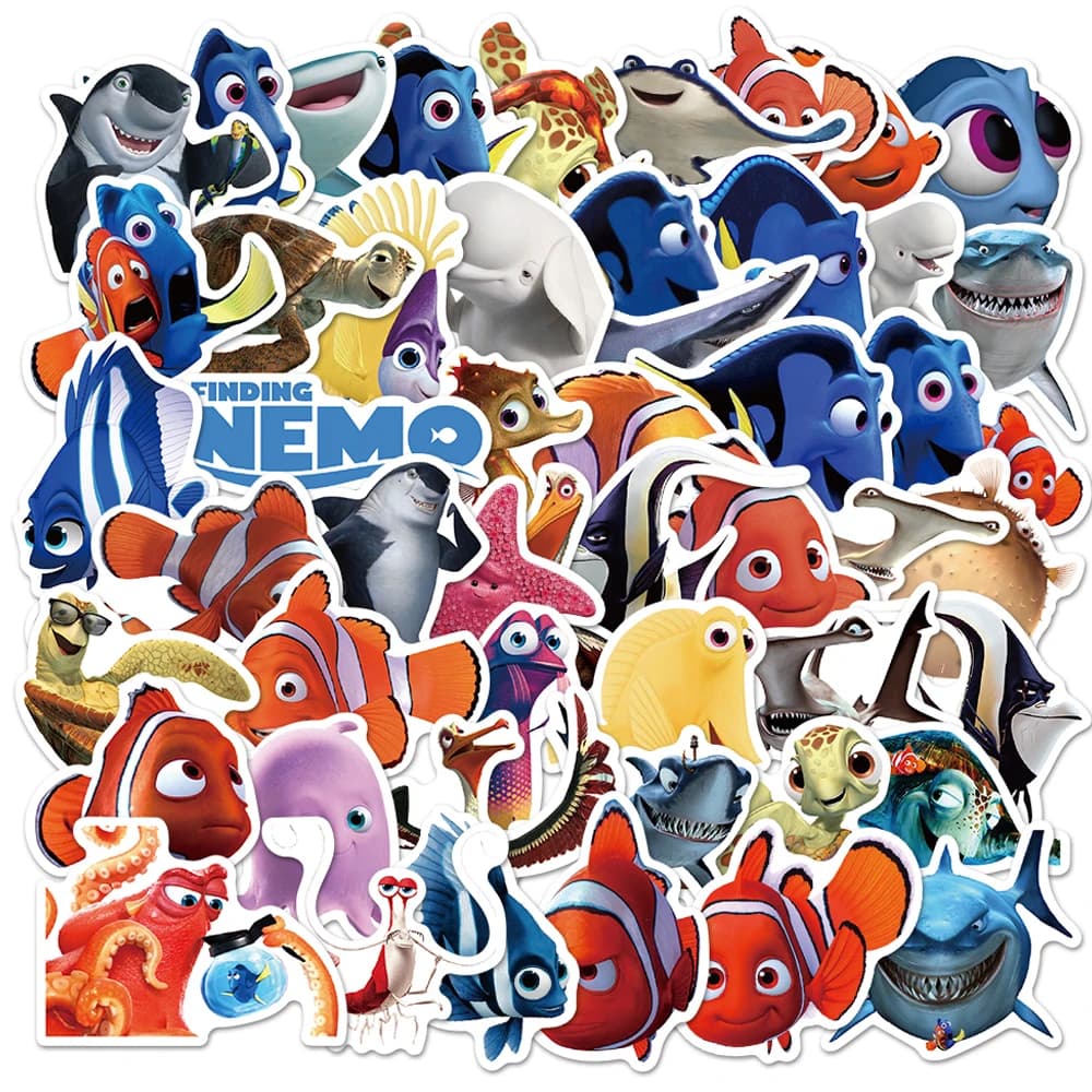 10/30/50 Pezzi Adesivi Carini Disney Film Alla Ricerca di Nemo, Decalcomanie Cartone Animato Pesce Pagliaccio, Adesivi Fai da Te per Diario, Scrapbook, Bici, Premi